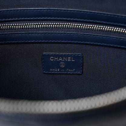 Chanel Caviar Quilted Large Cosmetic Case Navy 6 of 8