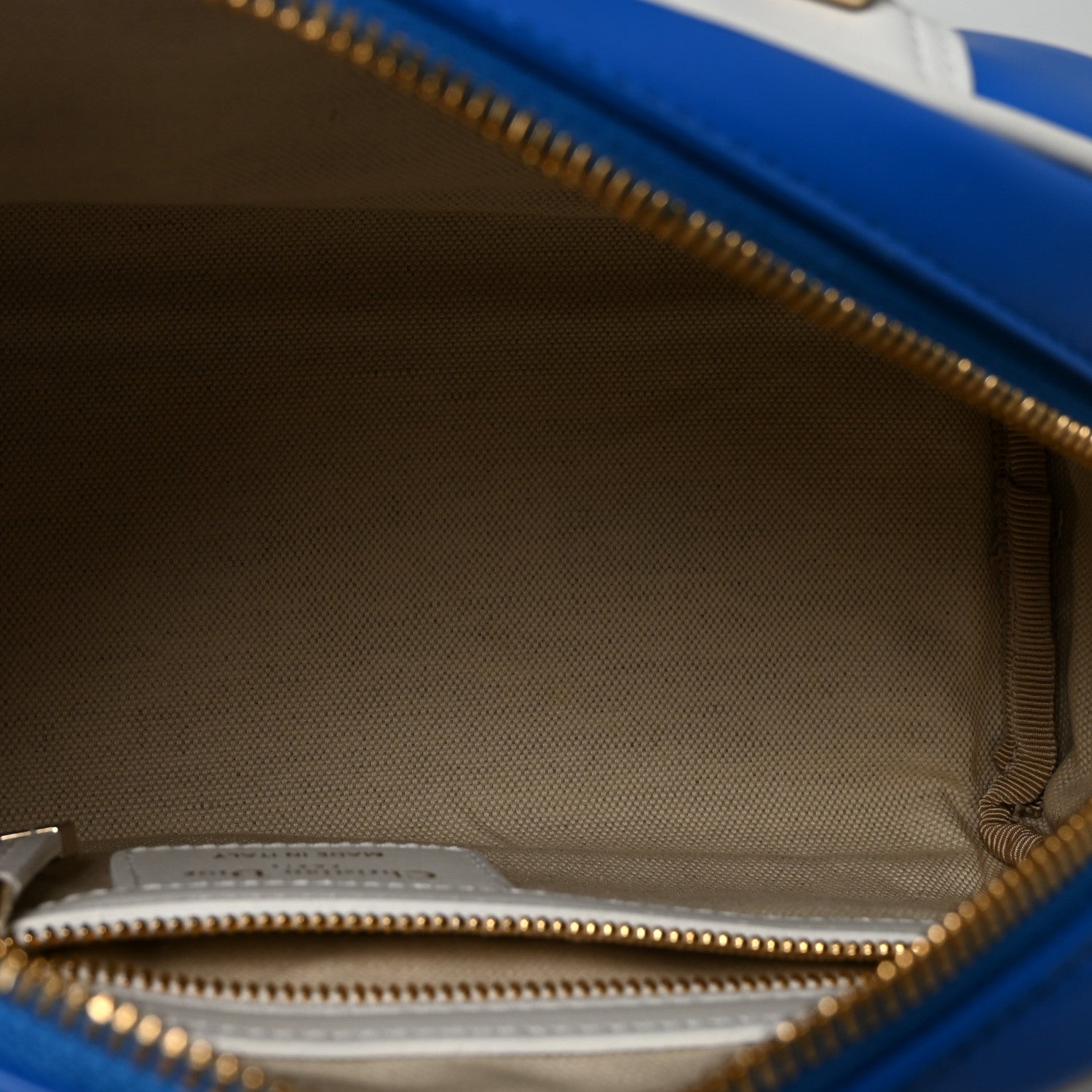 Christian Dior Calfskin Small Dior Vibe Zip Bowling Bag Blue 5 of 10