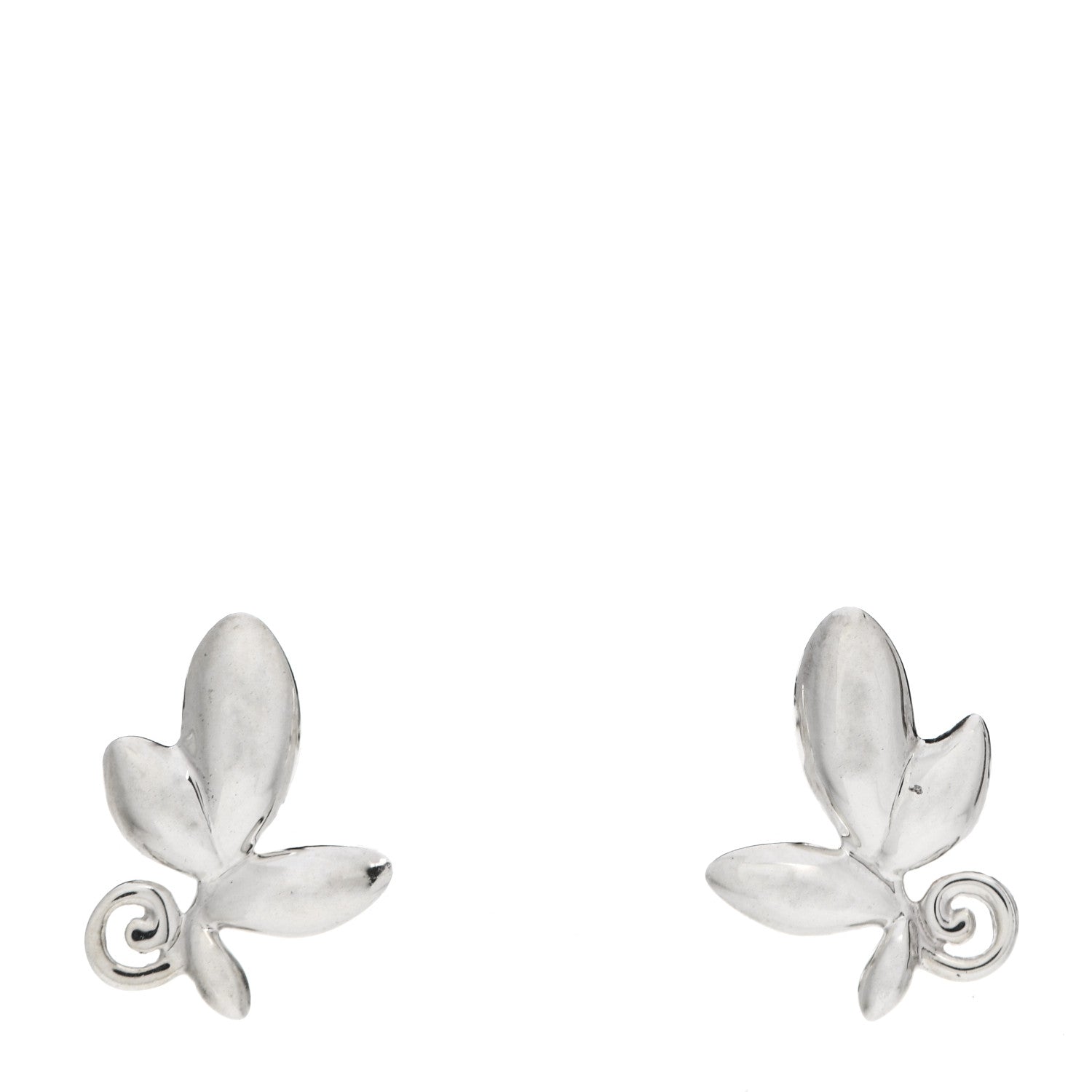 Tiffany Sterling Silver Paloma Picasso Olive Leaf Earrings 1 of 6