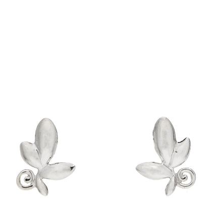 Tiffany Sterling Silver Paloma Picasso Olive Leaf Earrings 1 of 6