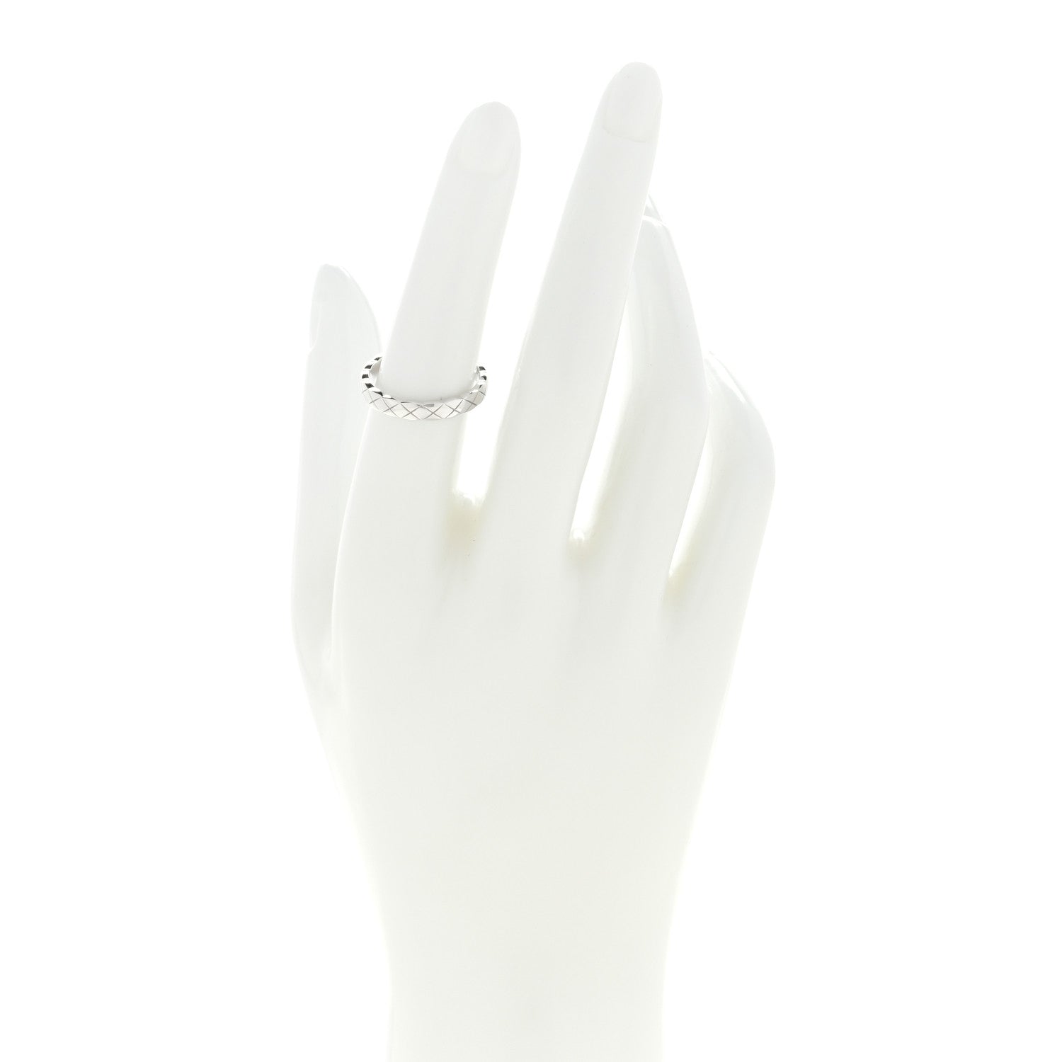 Chanel 18K White Gold Mini Coco Crush Ring 53 6.25 2 of 5