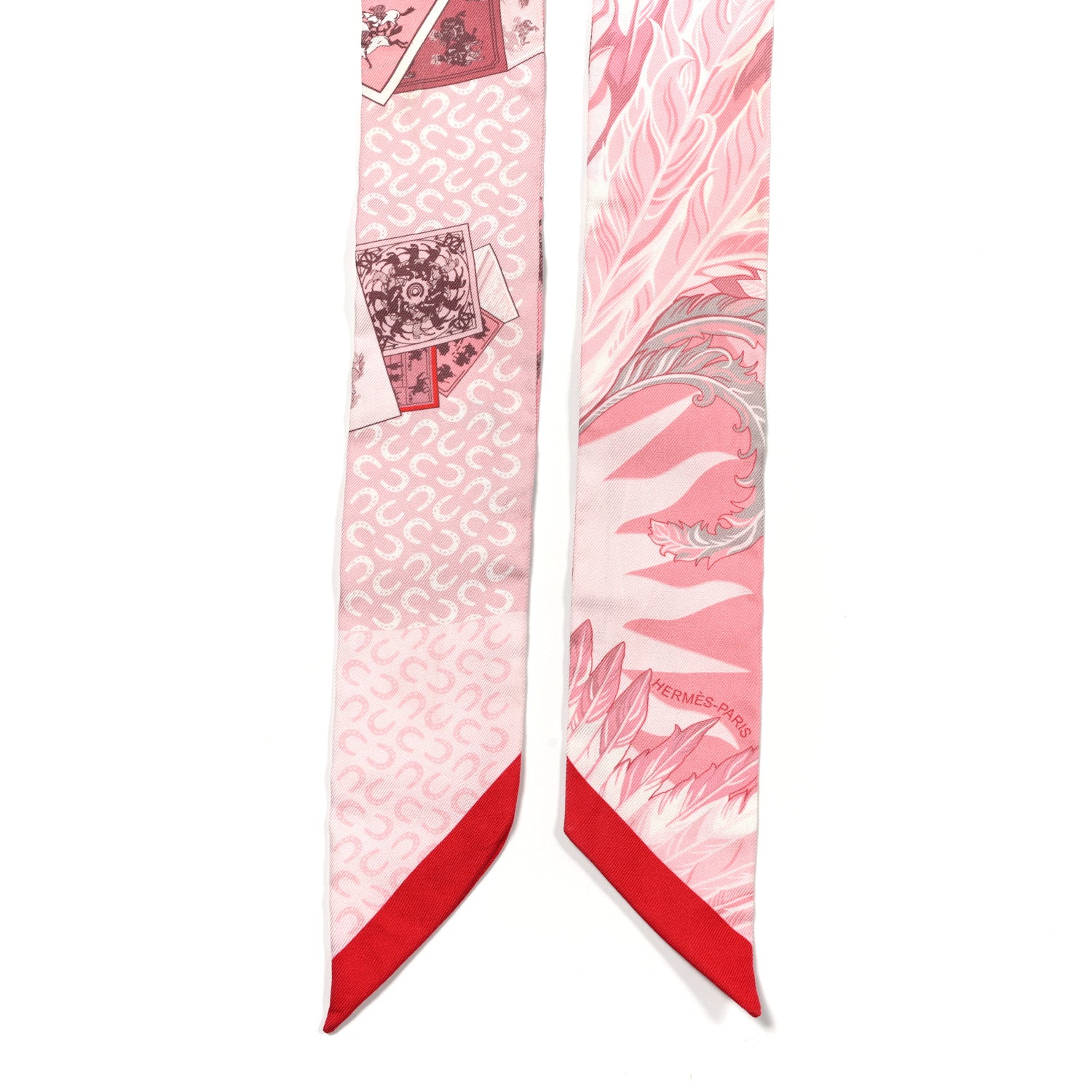 Hermes Silk Cheval Phoenix Twilly Grenadine Rose Gris 2 of 7