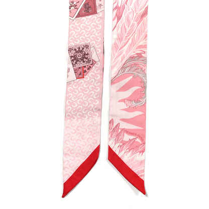 Hermes Silk Cheval Phoenix Twilly Grenadine Rose Gris 2 of 7