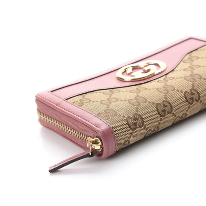 Gucci Monogram Margaux Calfskin Sukey Zip Around Wallet Beige Ebony Vintage Rose 8 of 11