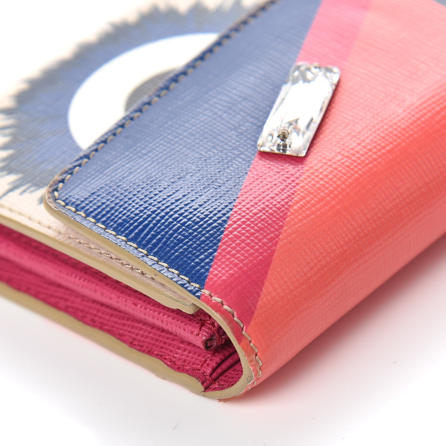 Fendi Vitello Elite Crystal Eye Monster Simply Continental Wallet Bellini Multicolor 11 of 12