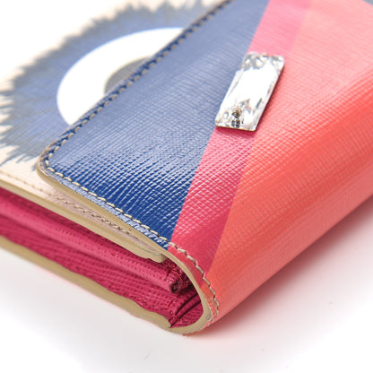 Fendi Vitello Elite Crystal Eye Monster Simply Continental Wallet Bellini Multicolor 11 of 12
