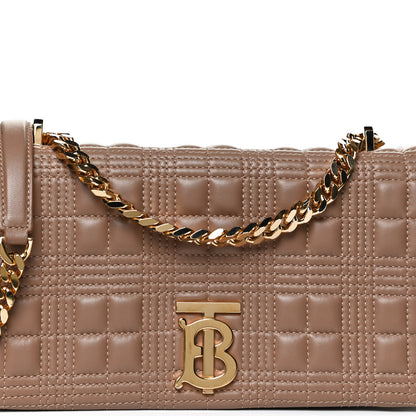 Burberry Lambskin Quilted Small Lola Bag Camel 9 of 11