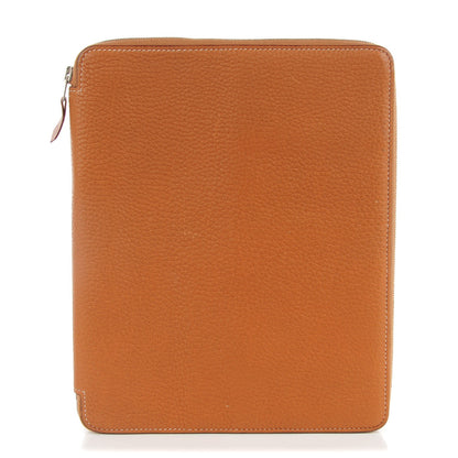 Hermes Taurillon Clemence Globe Trotter Zip Agenda GM Gold 1 of 8