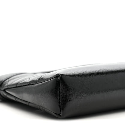 Chanel Shiny Crumpled Calfskin Quilted Nano 31 Shopping Bag Black 9 of 11