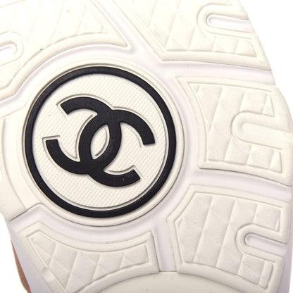Chanel Nylon Suede Calfskin CC Sneakers 41 Pink 9 of 11