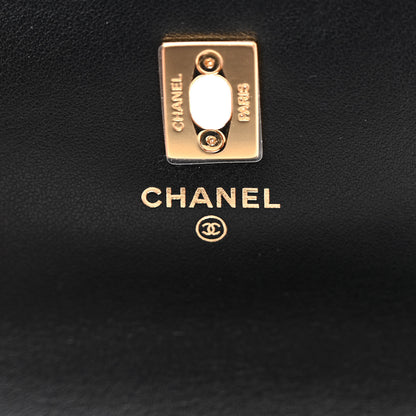 Chanel Shiny Caviar Quilted Flap Charm Wallet On Chain WOC Black 7 of 13