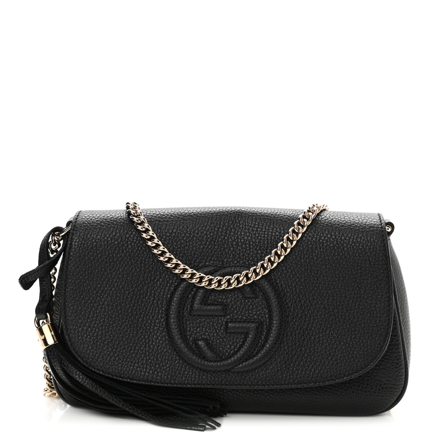 Gucci Pebbled Calfskin Medium Soho Flap Crossbody Black 1 of 8