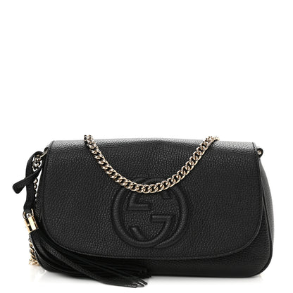 Gucci Pebbled Calfskin Medium Soho Flap Crossbody Black 1 of 8