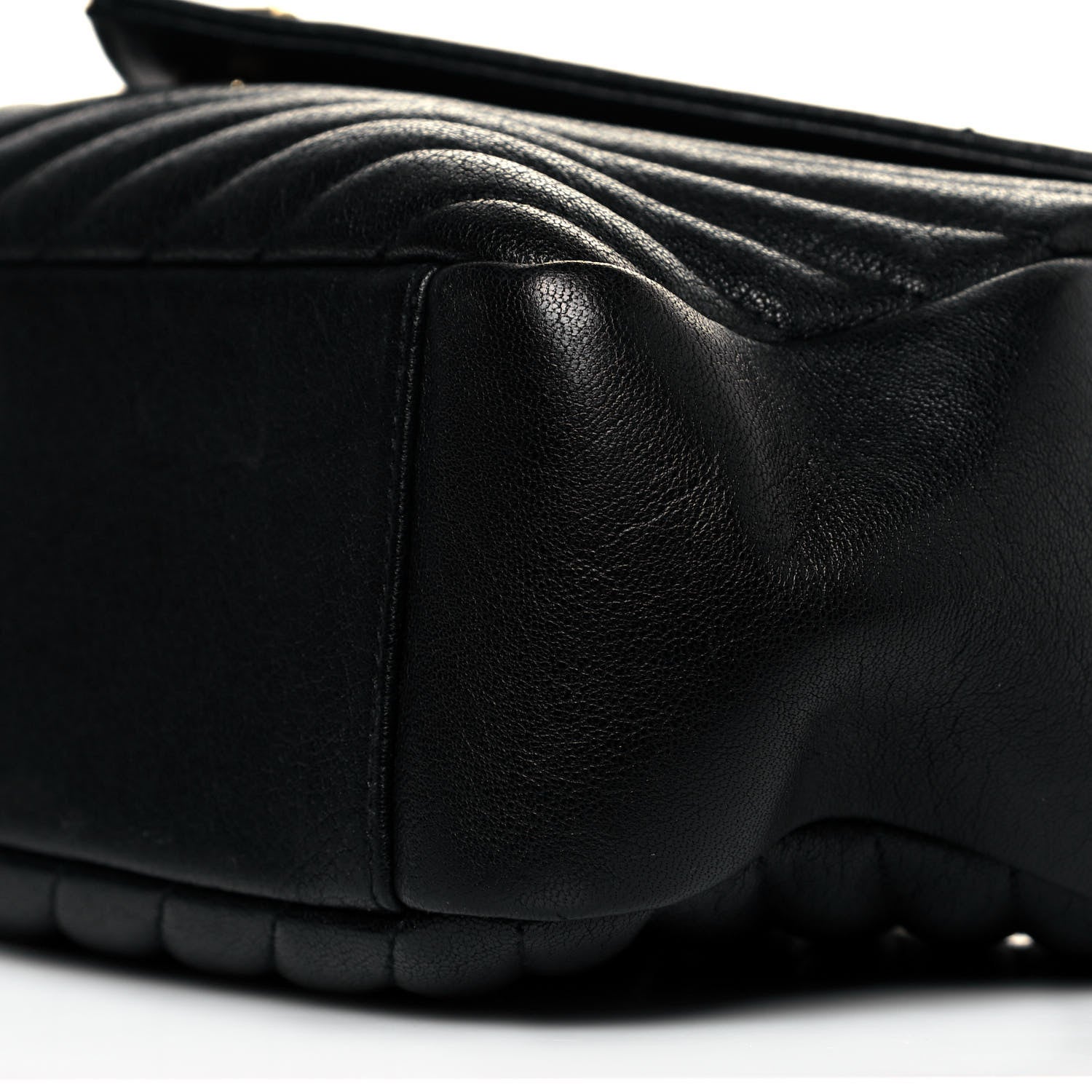 Saint Laurent Sheepskin Matelasse Chevron Monogram Large College Satchel Black 9 of 13