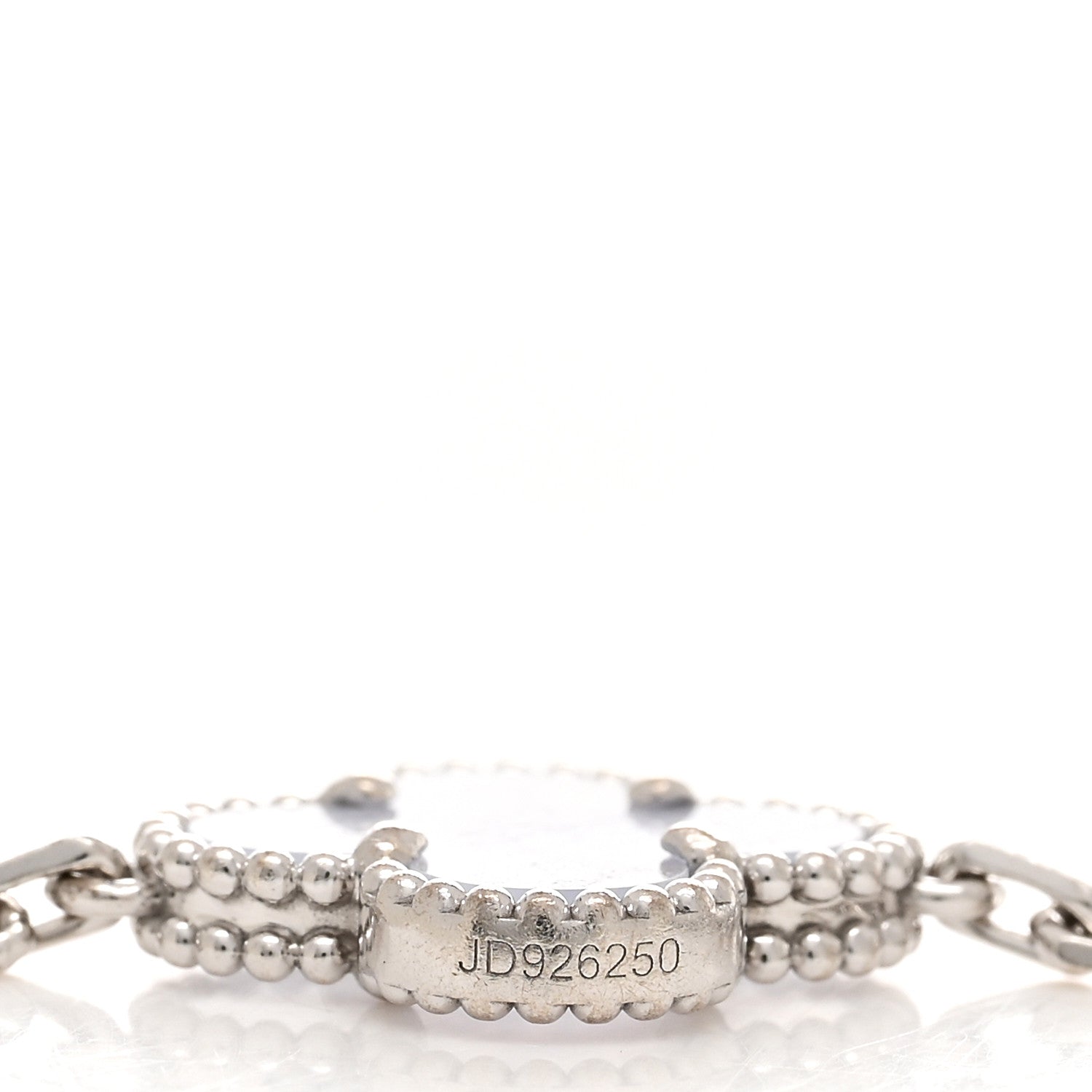 Van Cleef & Arpels 18K White Gold Chalcedony 5 Motifs Vintage Alhambra Bracelet 3 of 5