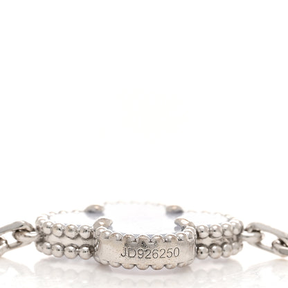 Van Cleef & Arpels 18K White Gold Chalcedony 5 Motifs Vintage Alhambra Bracelet 3 of 5