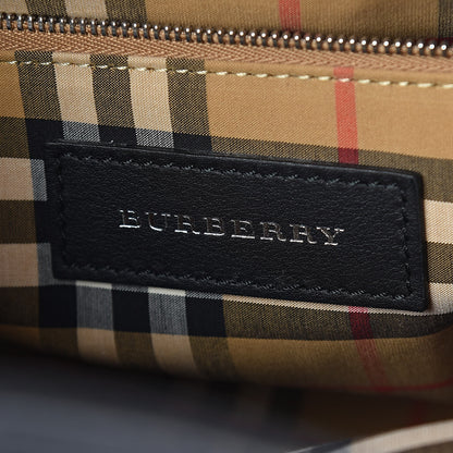 Burberry Grainy Calfskin Vintage Check Medium Banner Tote Black 6 of 9
