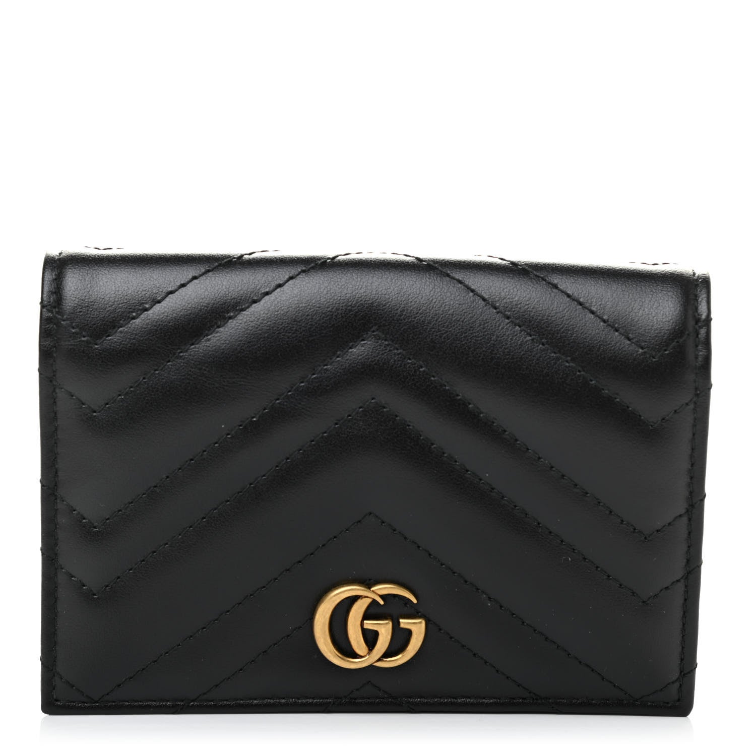 Gucci Calfskin Matelasse GG Marmont Passport Case Black 1 of 7