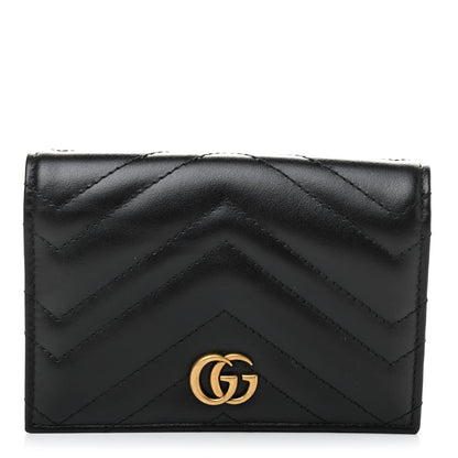 Gucci Calfskin Matelasse GG Marmont Passport Case Black 1 of 7