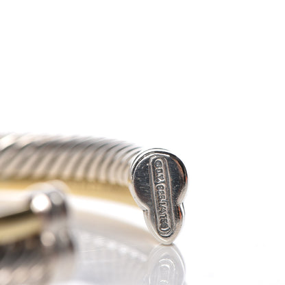 David Yurman Sterling Silver 18K Yellow Plated Gold 5mm Crossover Cuff 4 of 5