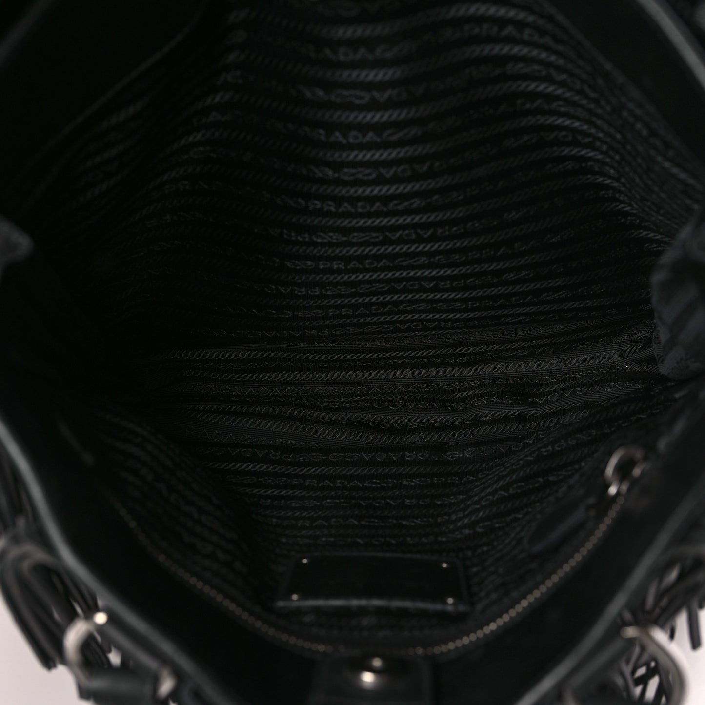 Nappa Fringe Tote Black