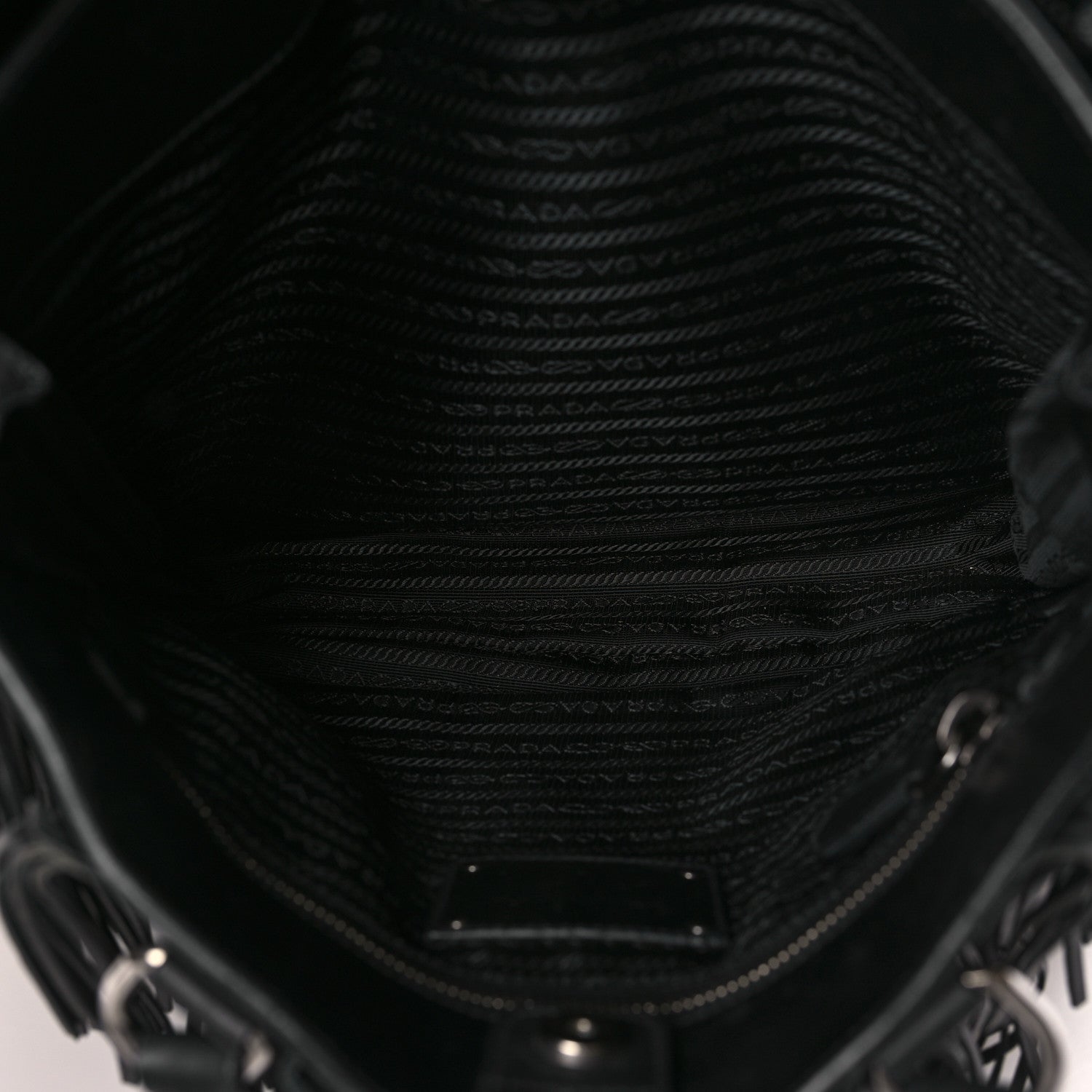 Prada Nappa Fringe Tote Black 5 of 10