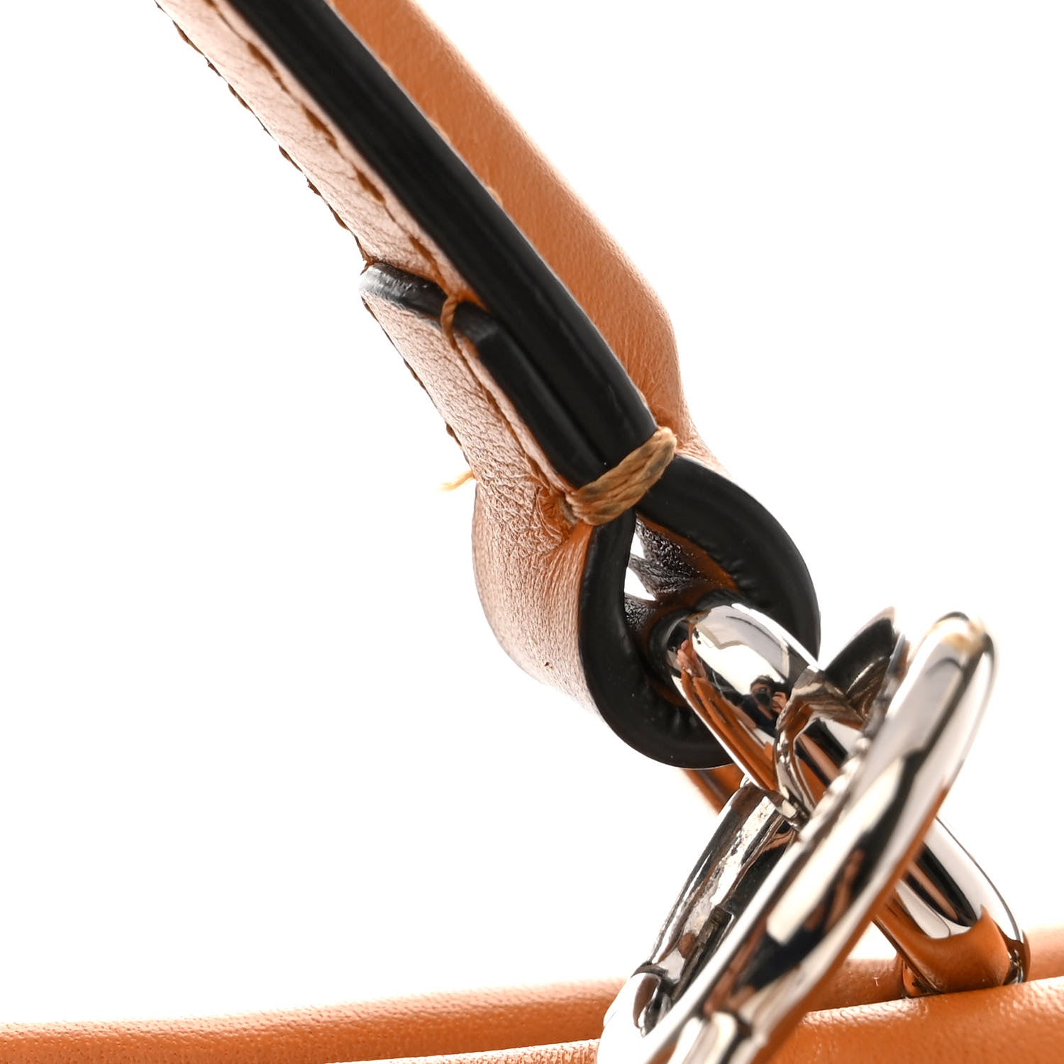 Fendi Vitello Seta Shiny Nappa Plexiglass Granite Medium Peekaboo Iconic Satchel Ginger Latte 12 of 12