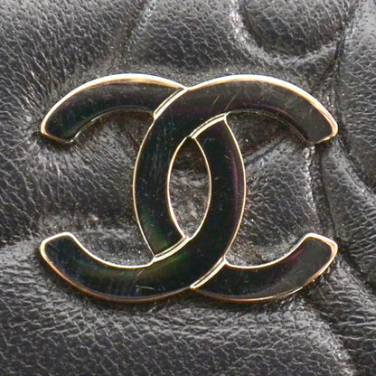 Chanel Lambskin Camellia Embossed Key Holder Case Black 5 of 9