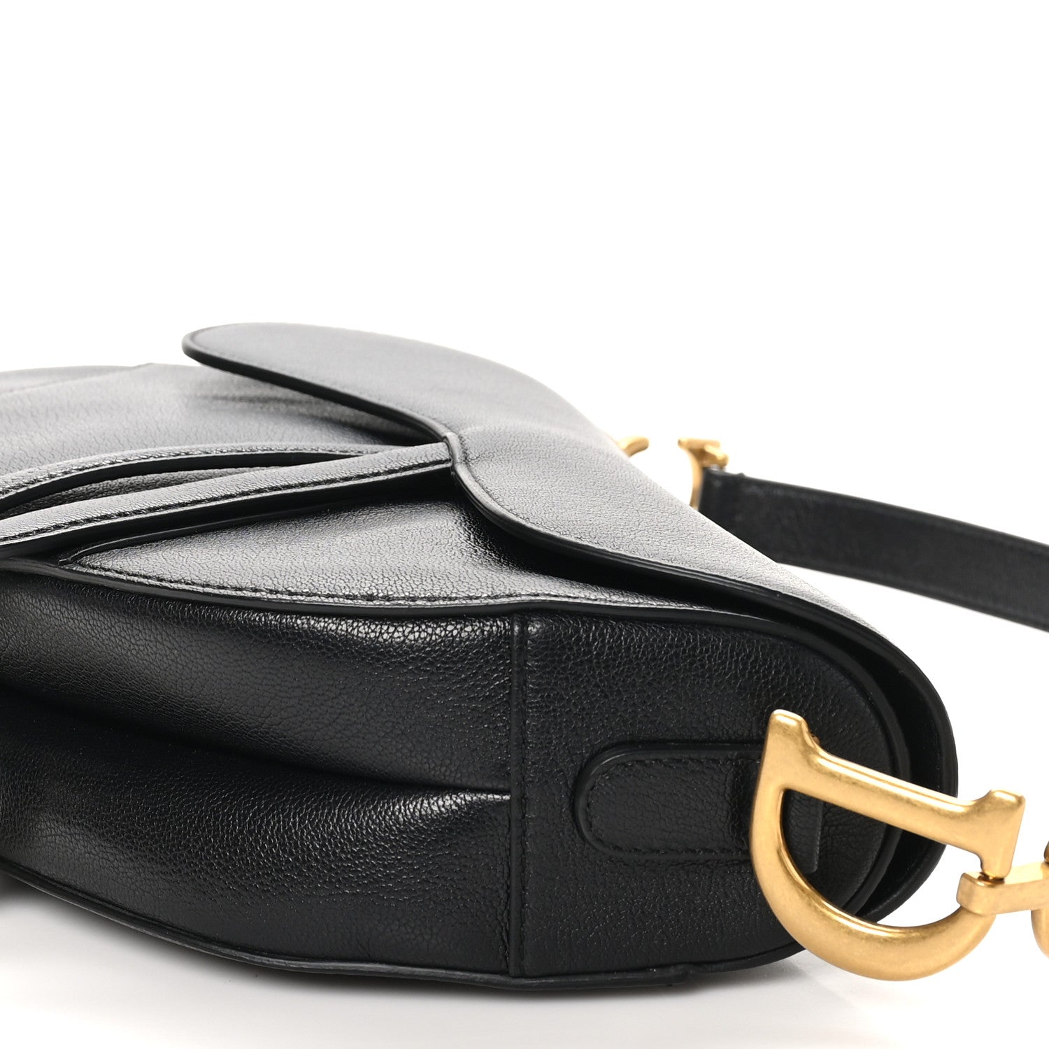 Christian Dior Shiny Goatskin Saddle Bag Black 10 of 10