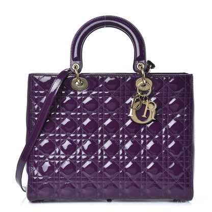 Christian Dior Patent Cannage Large Lady Dior Violet Purple 1 of 9