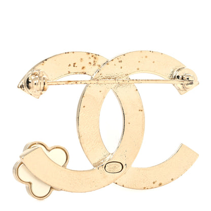 Chanel Metal CC Camellia Brooch Light Gold 3 of 4
