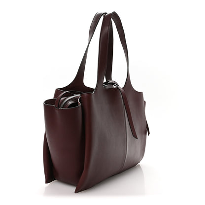 Celine Supple Natural Calfskin Medium Tri-Fold Bag Burgundy 3 of 12