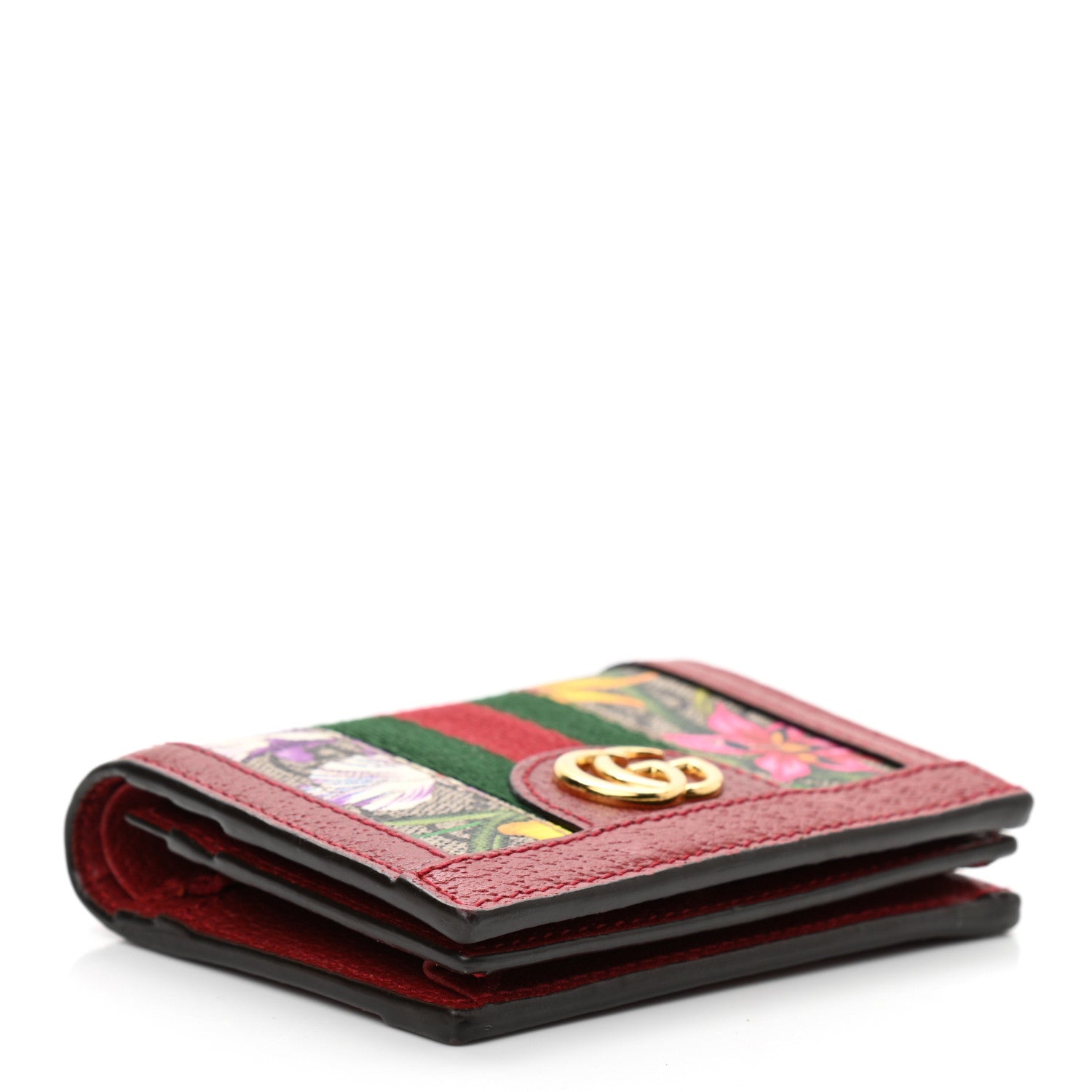 Gucci GG Supreme Monogram Flora Web Ophidia Card Case Red 4 of 8