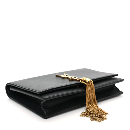 Saint Laurent Smooth Calfskin Classic Monogram Kate Tassel Chain Wallet Black 3 of 9