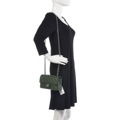Chanel Caviar Quilted Mini Rectangular Flap Dark Green 2 of 9