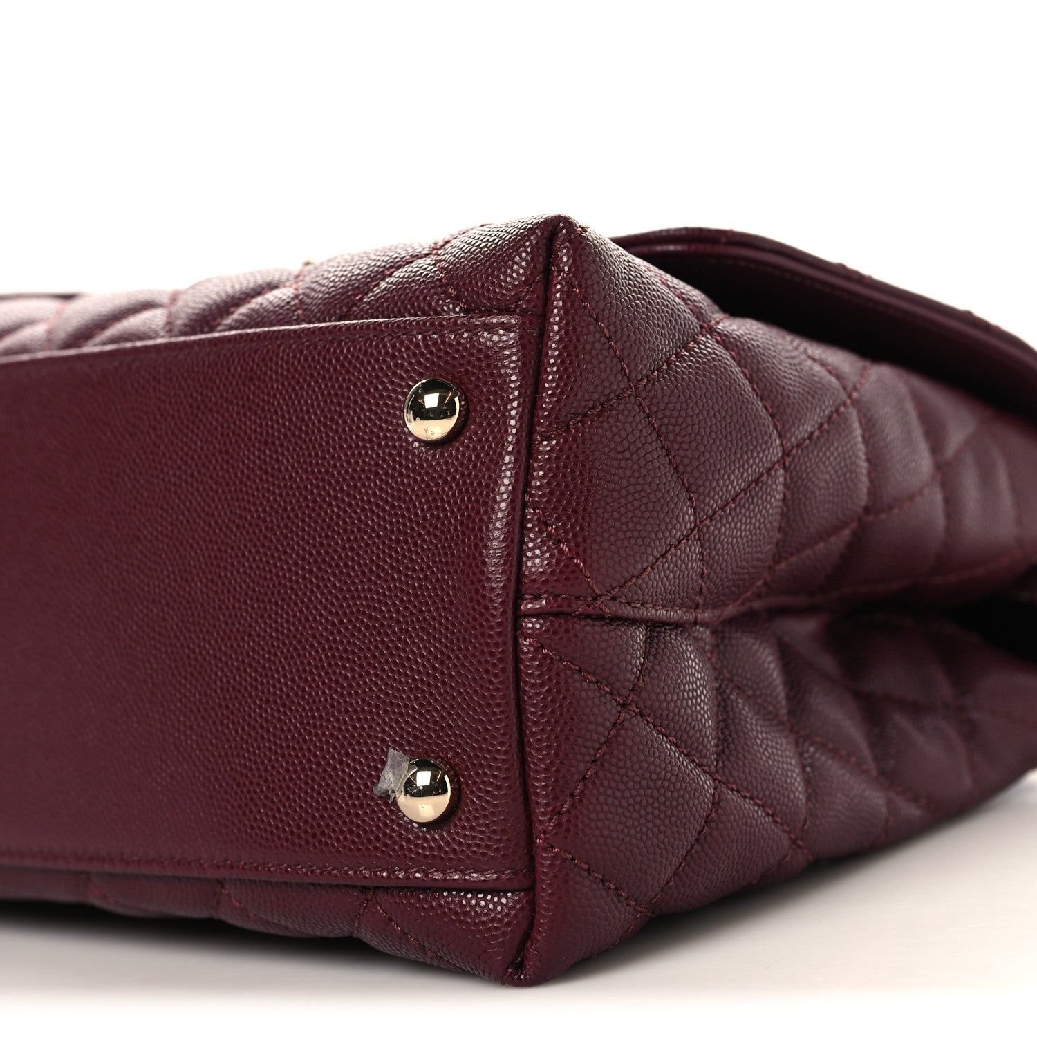 Chanel Caviar Quilted Small Coco Handle Flap Burgundy 10 of 11