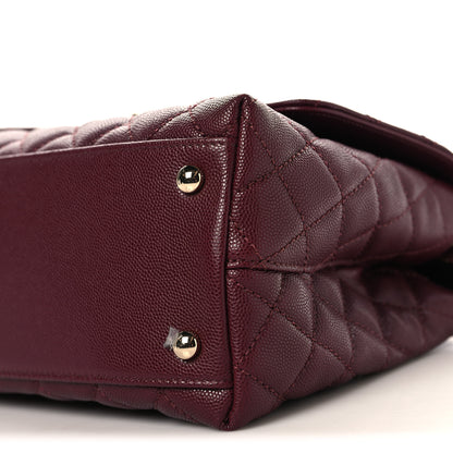 Chanel Caviar Quilted Small Coco Handle Flap Burgundy 10 of 11
