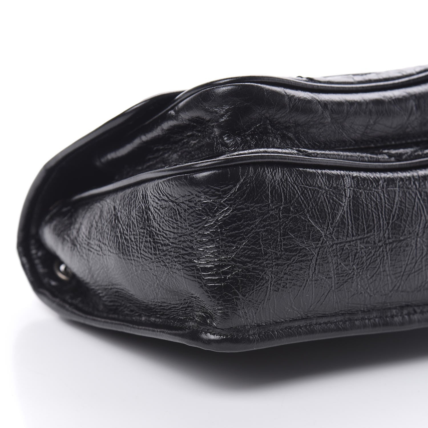 Saint Laurent Crinkled Calfskin Matelasse Monogram Baby Niki Chain Satchel Black 9 of 11
