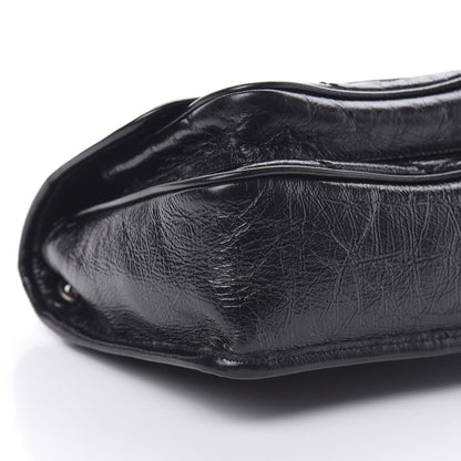 Saint Laurent Crinkled Calfskin Matelasse Monogram Baby Niki Chain Satchel Black 9 of 11