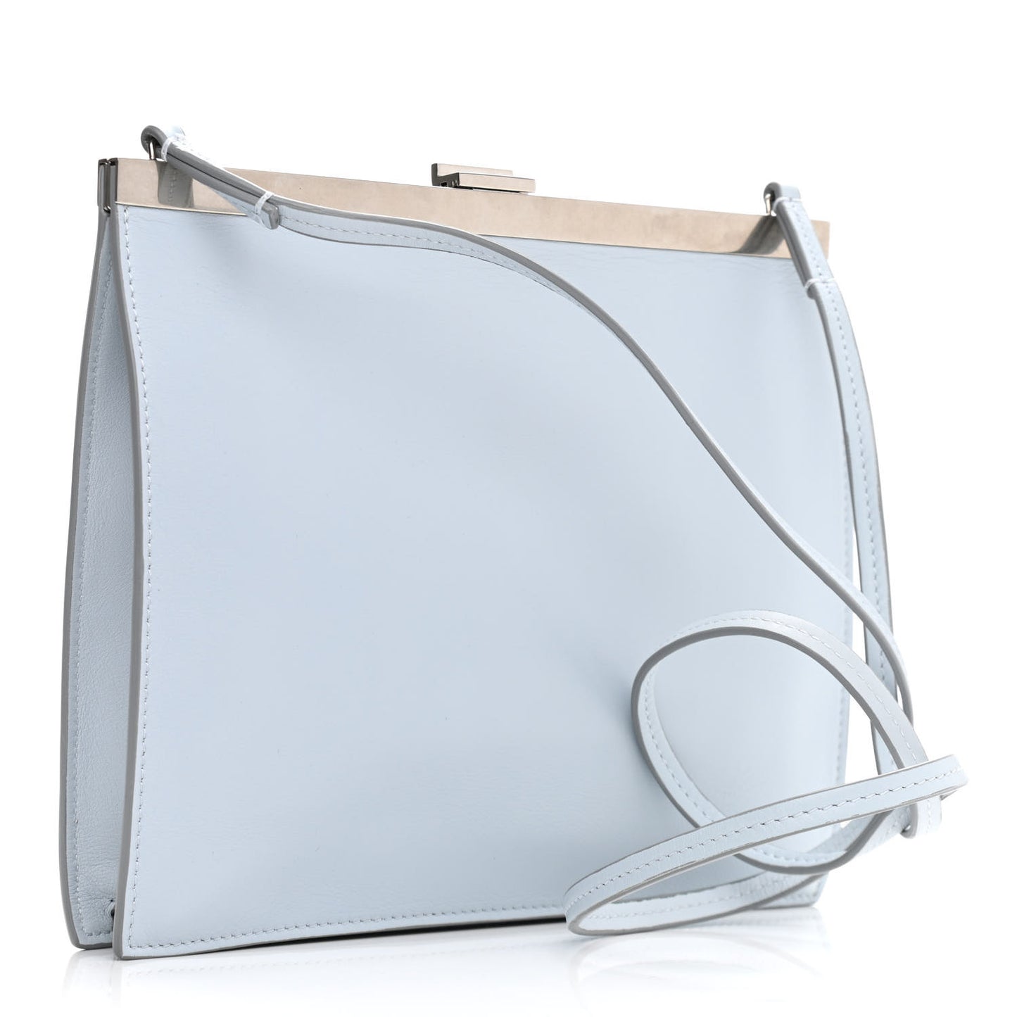Smooth Calfskin Mini Clasp Bag Medium Blue