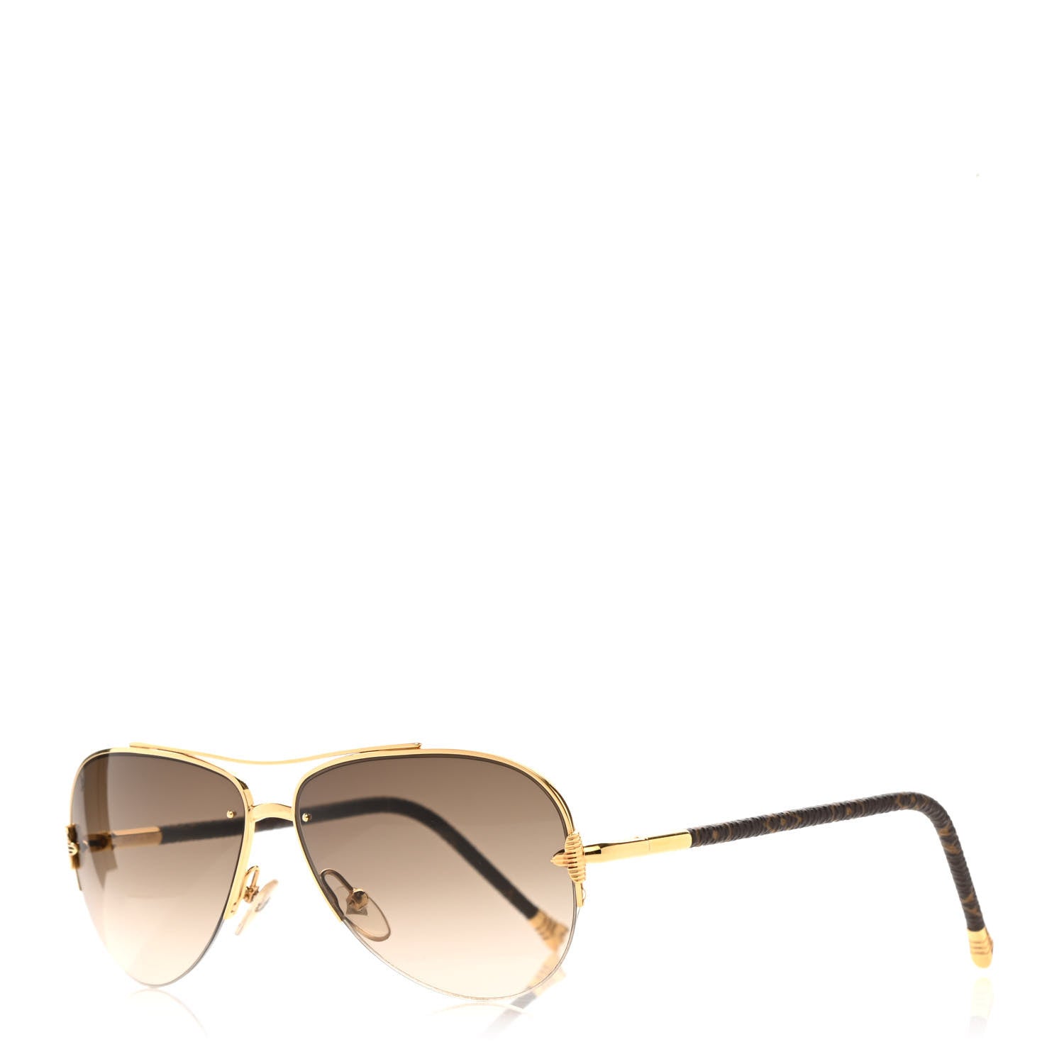 Louis Vuitton Monogram Petite Viola Pilote Aviator Sunglasses Z0571U Brown 1 of 10
