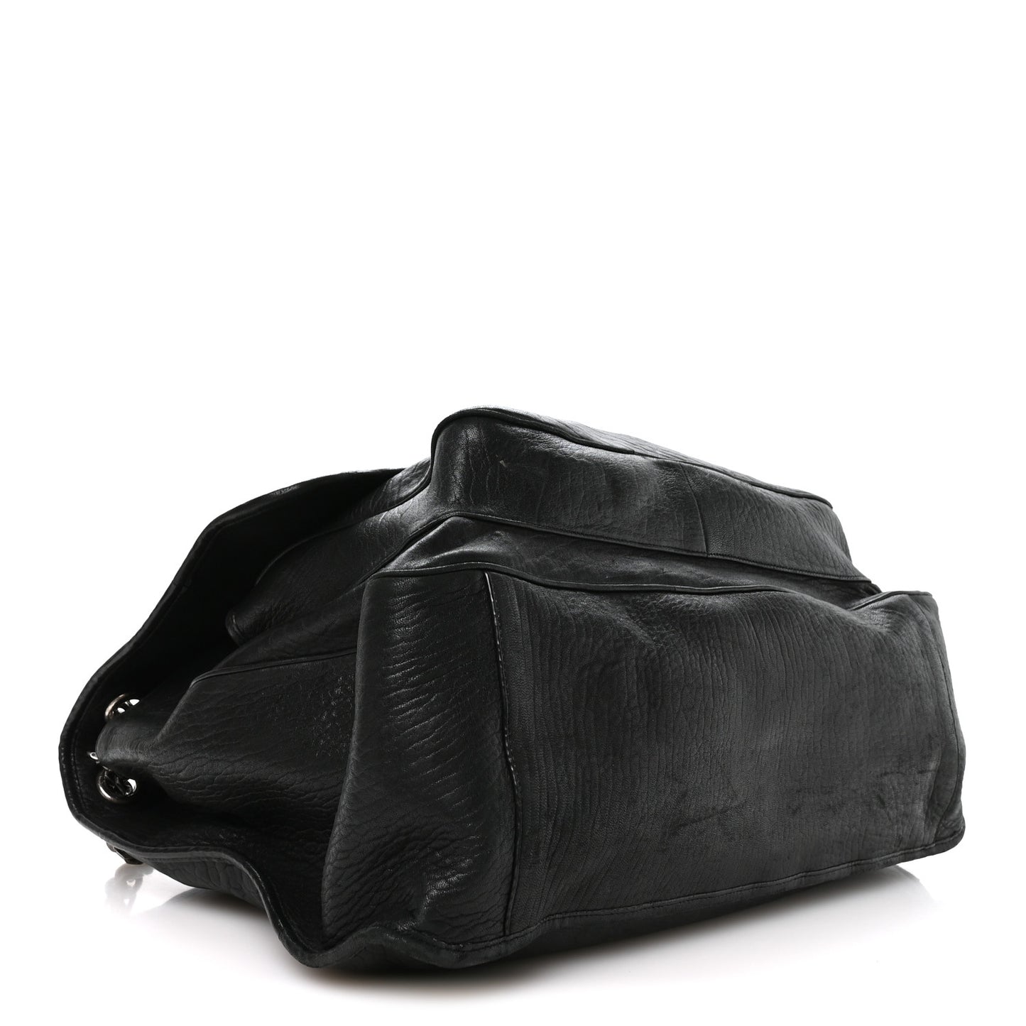 Grained Lambskin Monogram Oversized Niki Chain Satchel Black
