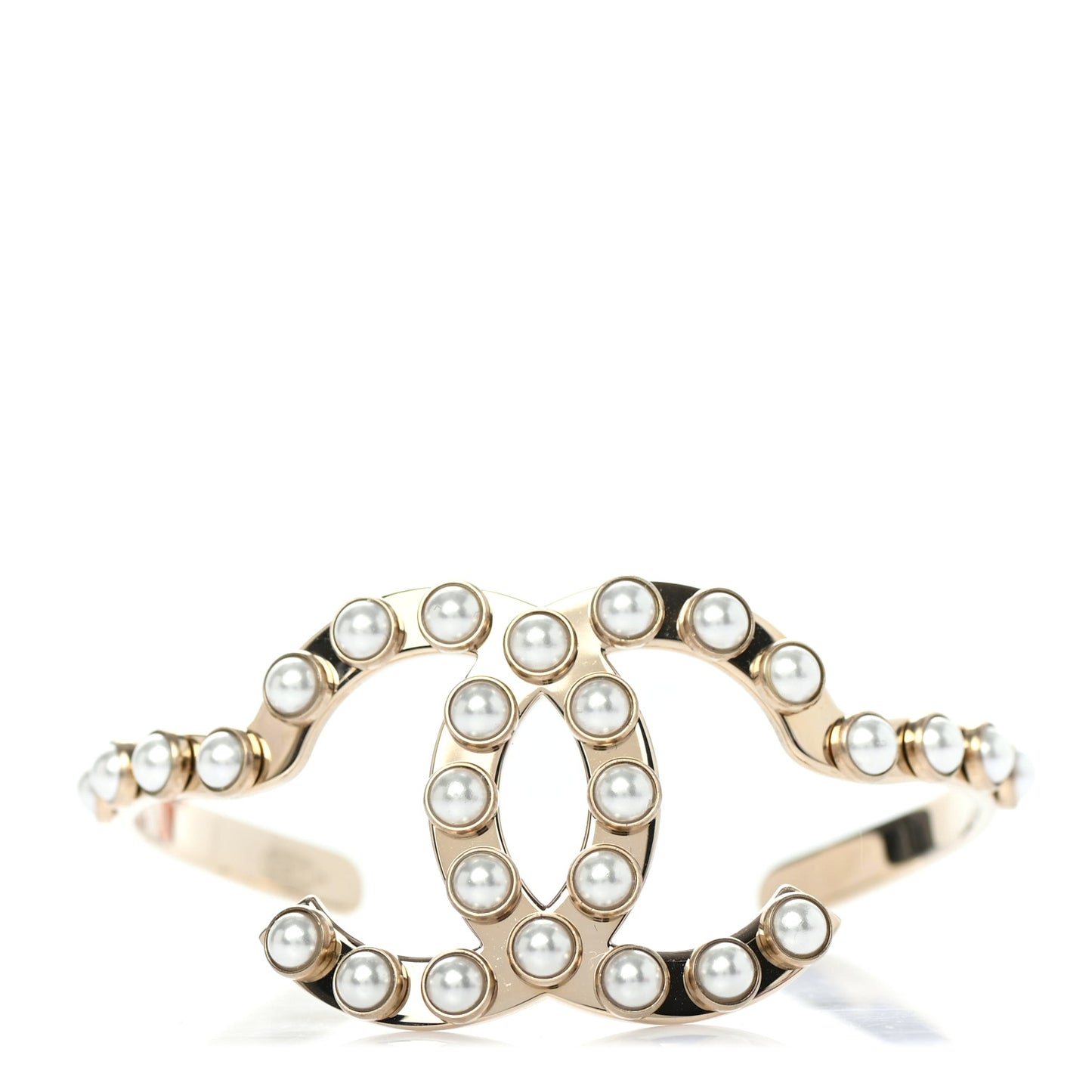 Pearl CC Cuff Bracelet Gold