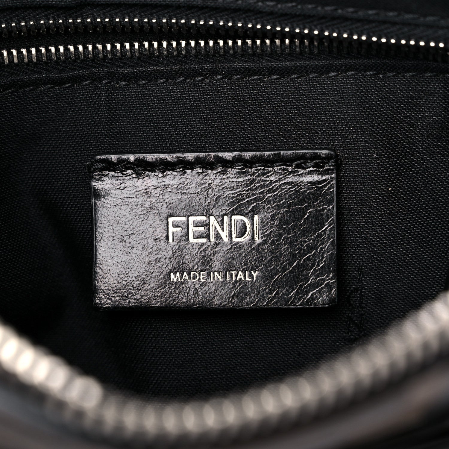 Fendi Vitello Century Bi-Color FF 1974 Embossed Messenger Maya Black 6 of 9
