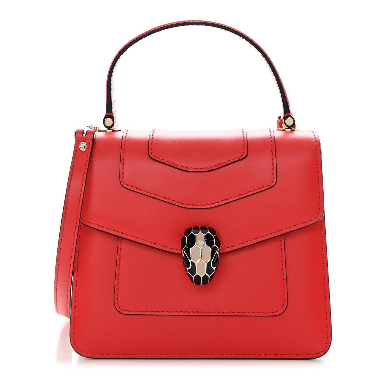 Bulgari Calfskin Serpenti Forever Top Handle Red Milky Opal 1 of 10