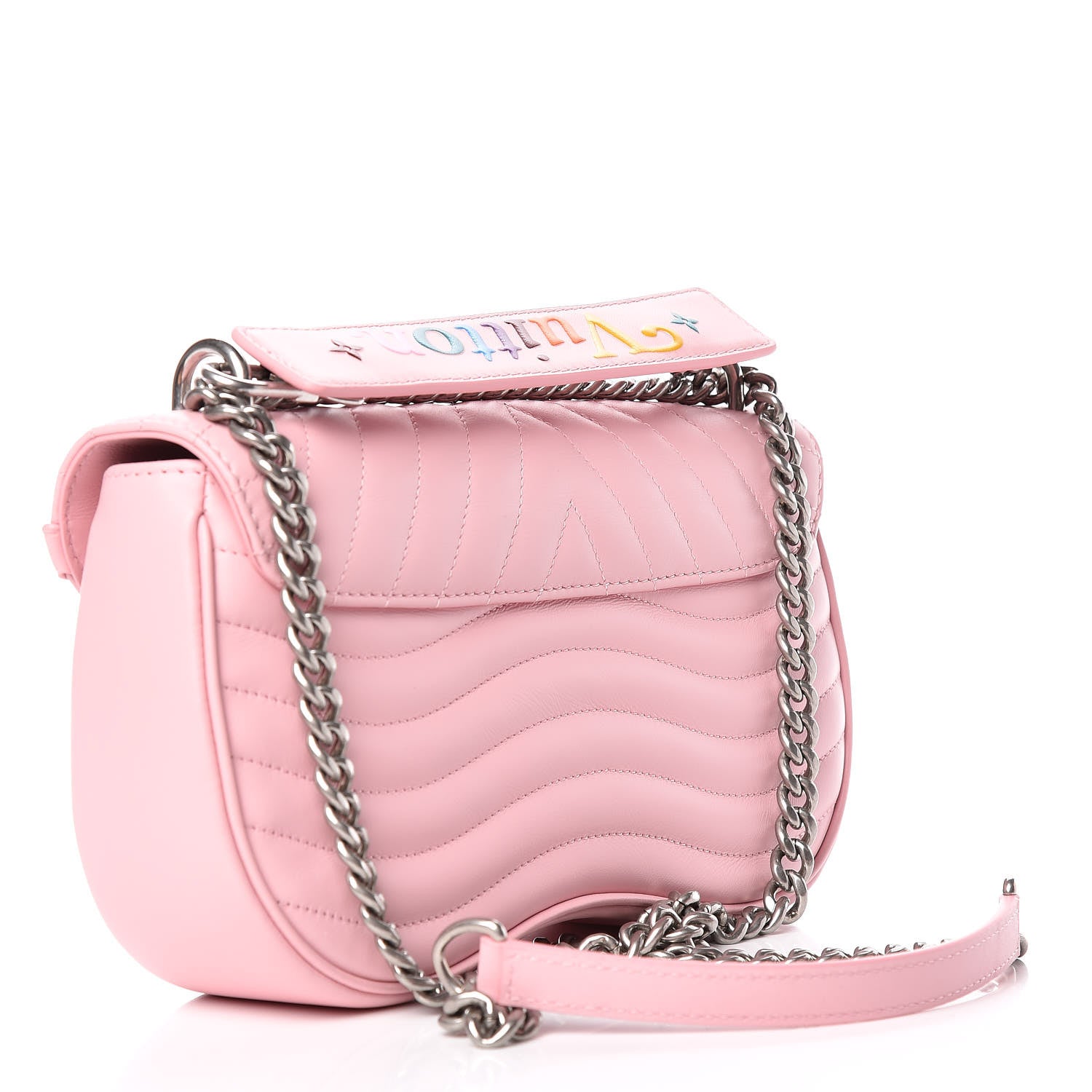 Louis Vuitton Calfskin New Wave Chain MM Smoothie Pink 3 of 13