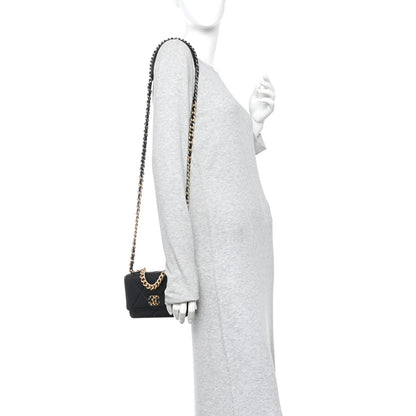 Chanel Lambskin Quilted Chanel 19 Wallet On Chain WOC Black 2 of 12