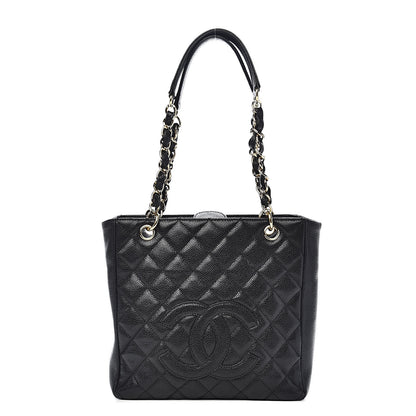 Chanel Caviar Quilted Petit Shopping Tote PST Black 1 of 12