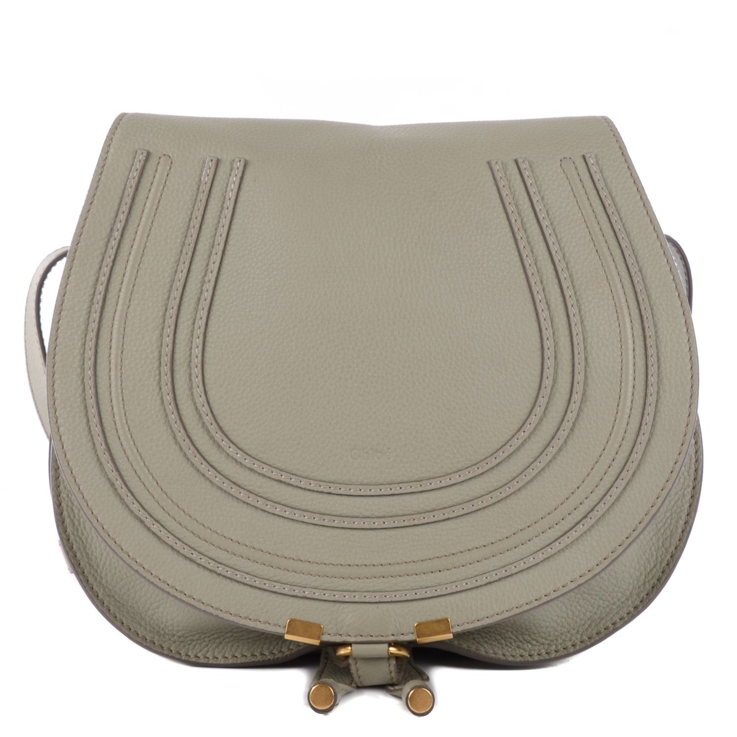Chloe Grained Calfskin Medium Marcie Saddle Bag Baobab Green 1 of 7