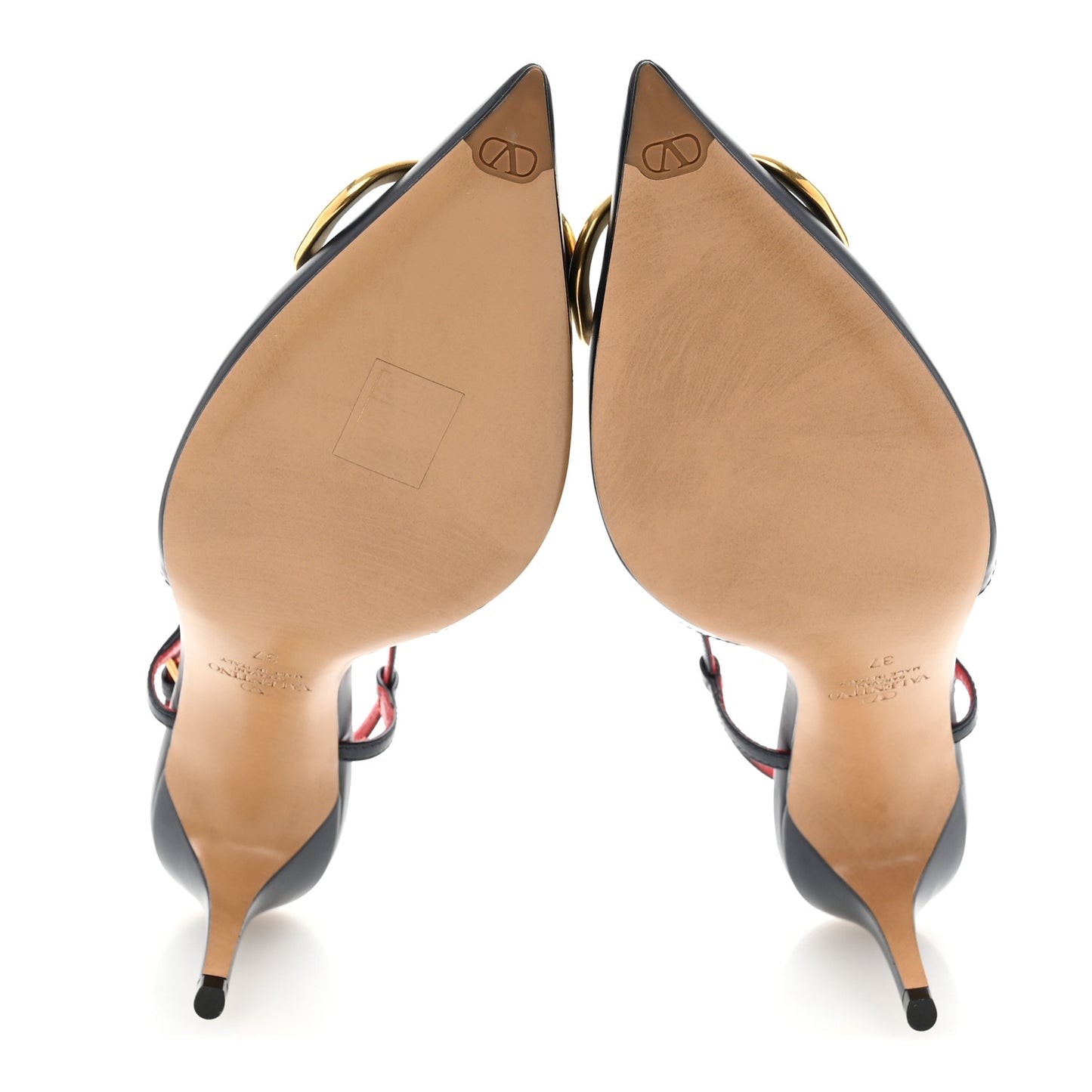 Calfskin Vlogo Slingback 80mm Pumps 37 Marine